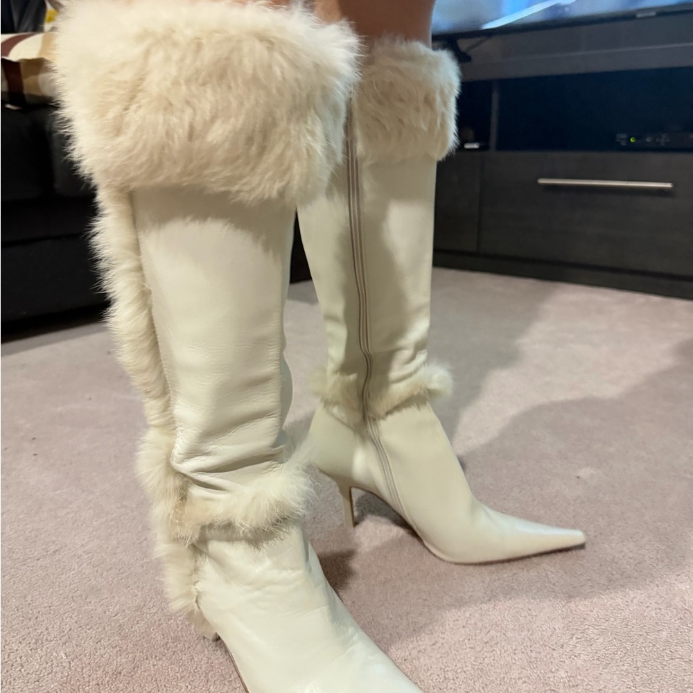Vintage Winter White leather & fur - Picture 11 of 14